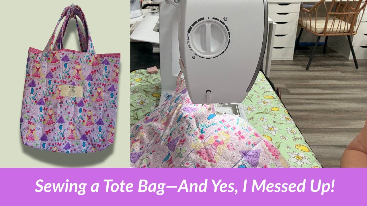 Quilted Tote Bag Tutorial | My First Time Making This Style (with Mistakes!) #sewingtutorial