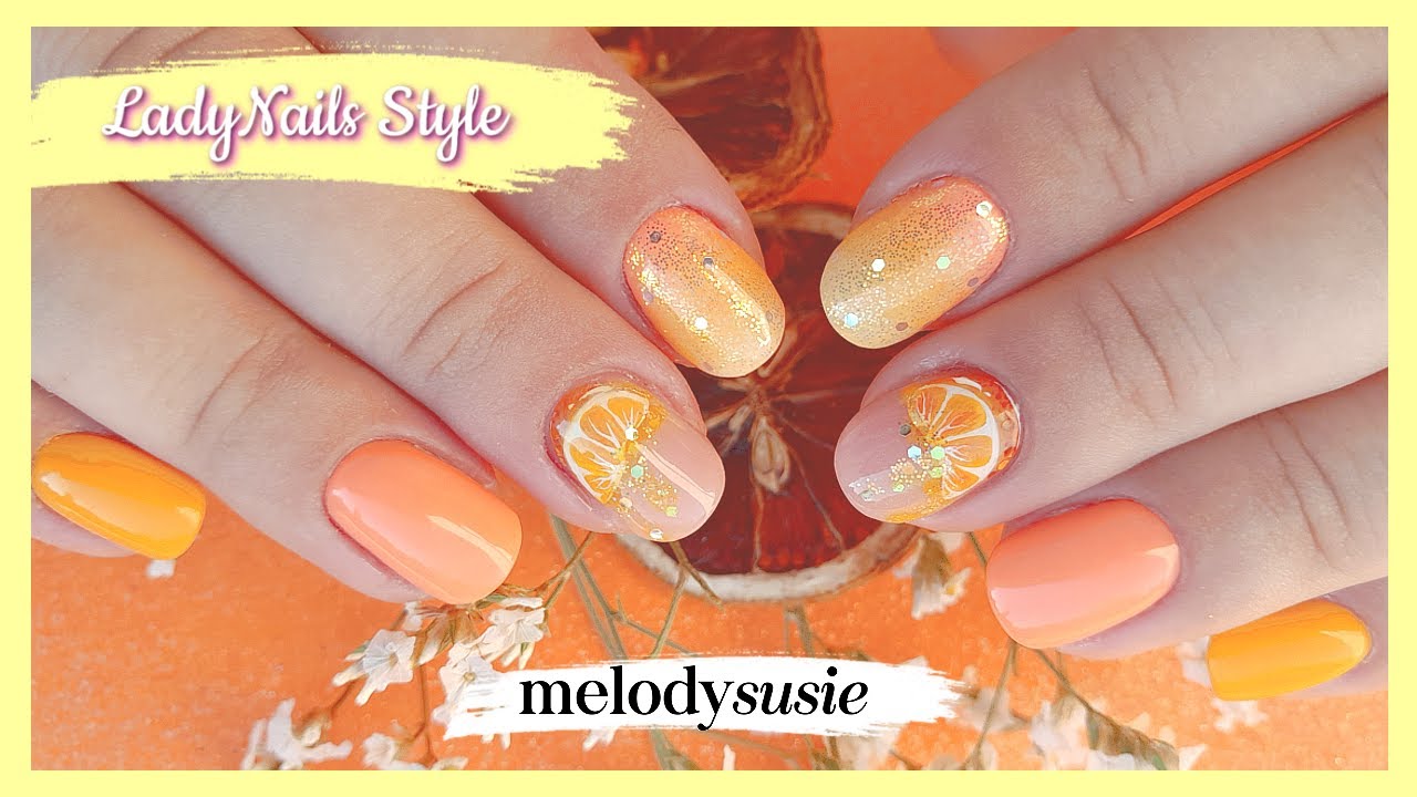COPERTURA IN ACRYGEL con i prodotti di Melody Susie: Forma ovale, Nail Art arancia ed effetto shade