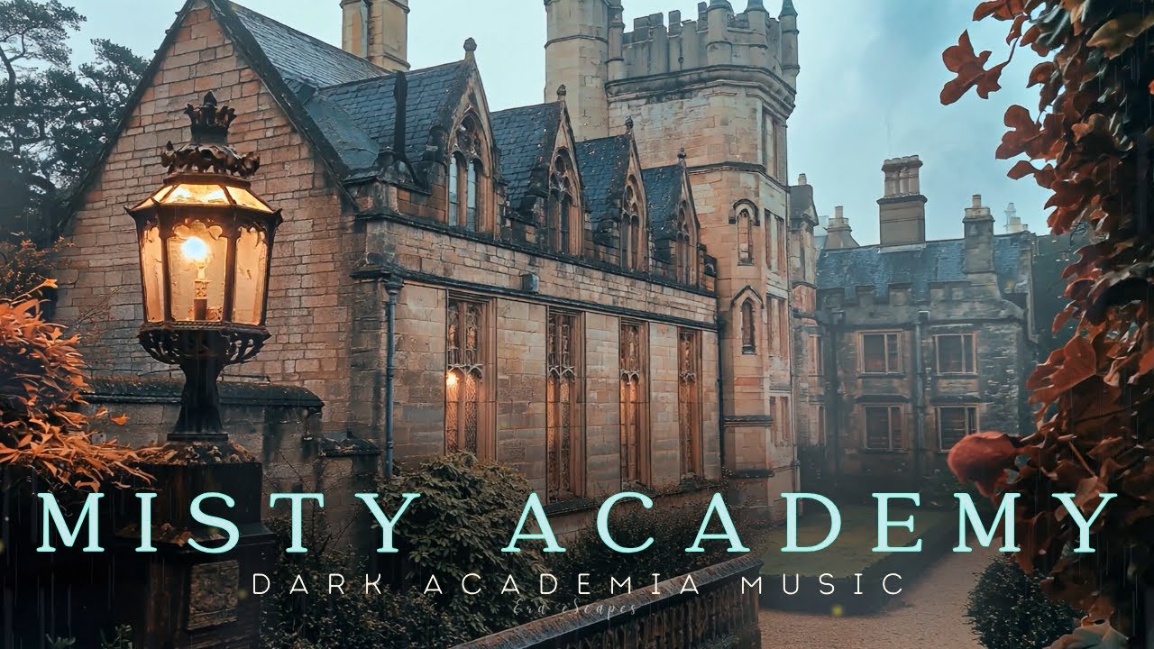 Foggy Gothic Courtyard Ambience | Dark Academia Study & Calm