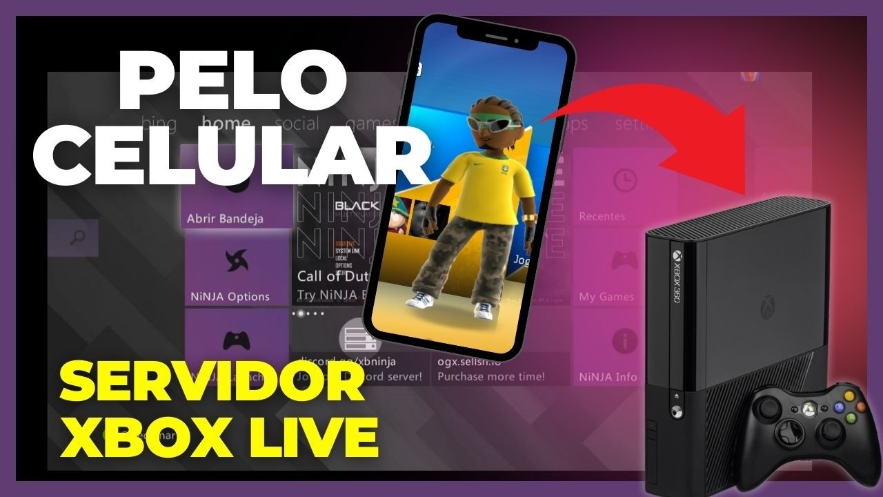 🚀Tutorial Completo - Como instalar servidor Gratuito Ninja Sem PC para jogar Online no Xbox 360 📱