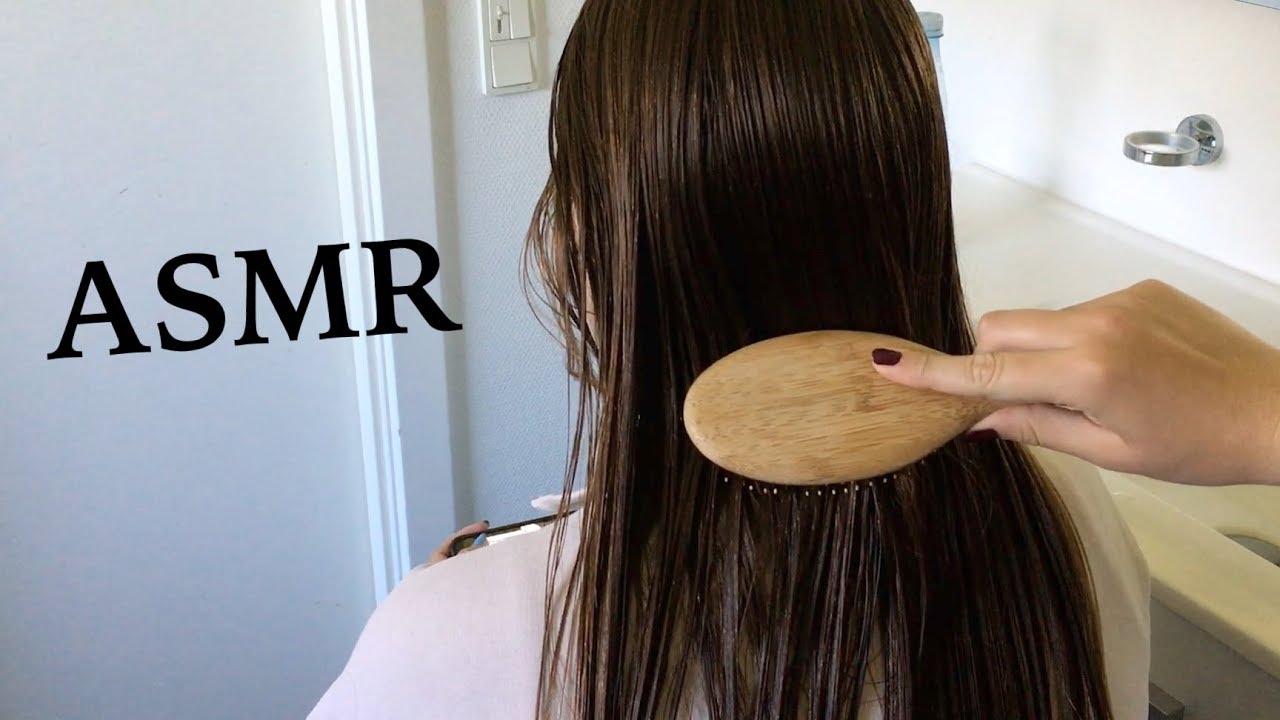 ASMR Blow Drying, Brushing & Straightening My Sister's Hair 😴