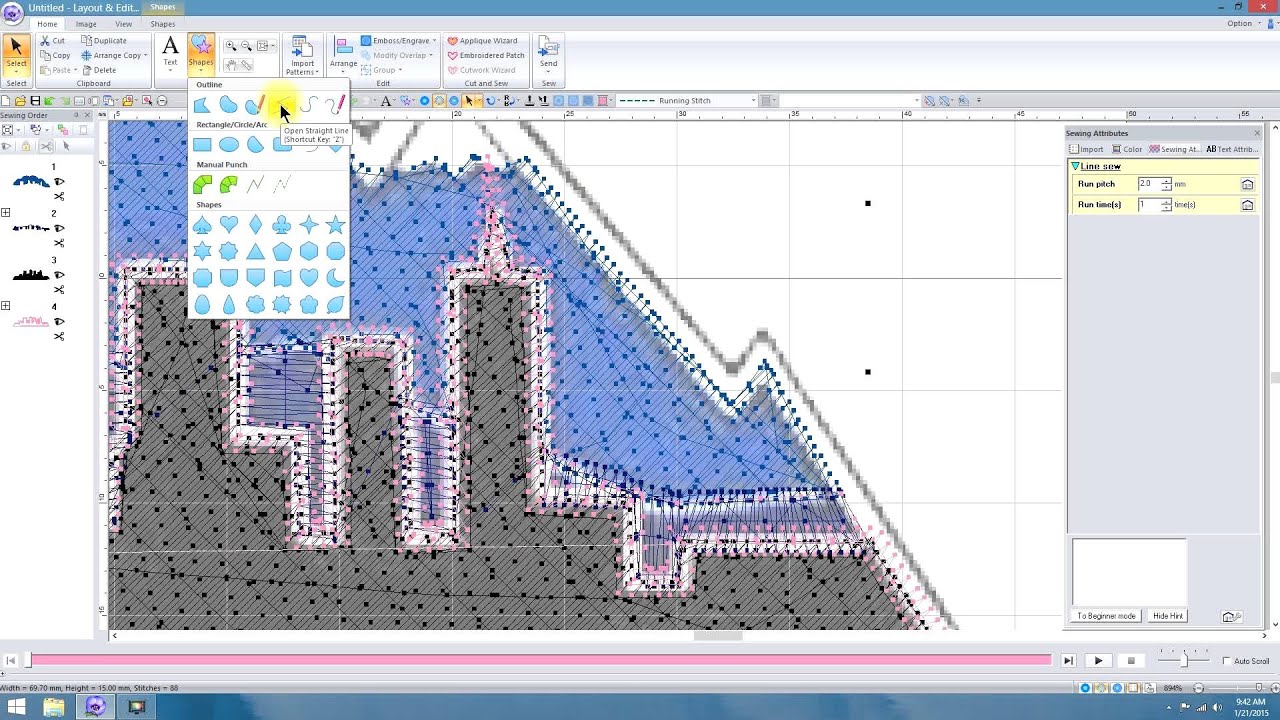 2.  PE Design 10 Advanced digitizing