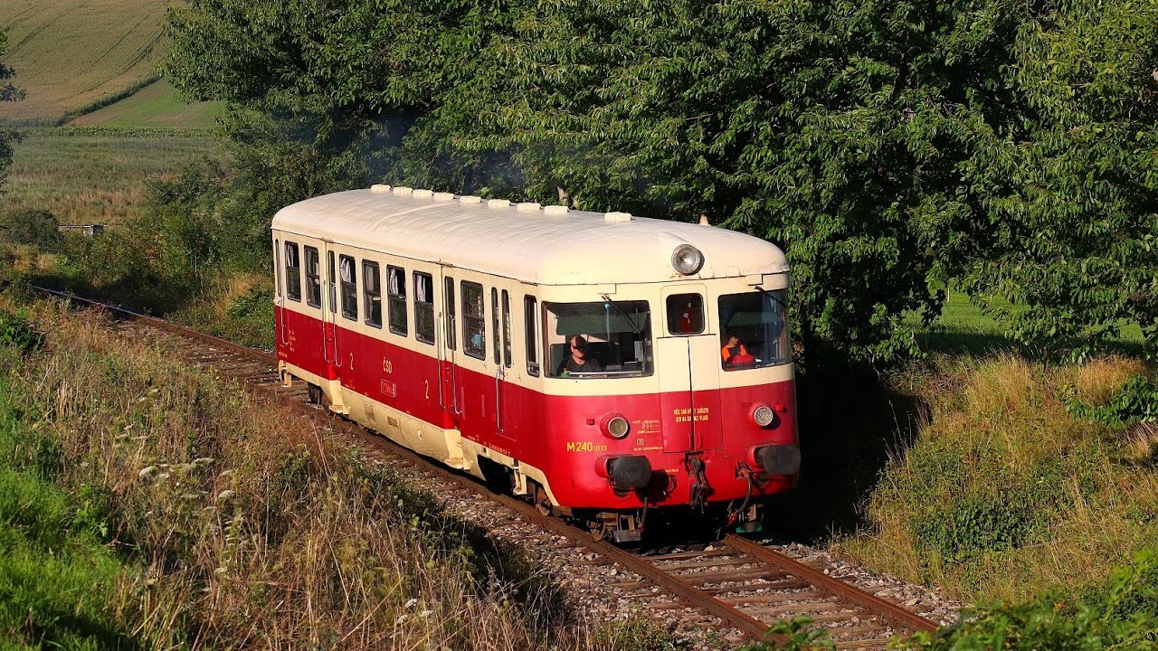 Motorový vůz M240.0113 na trati Uhřice u Kyjova - Krumvíř 12. a 13.8.2023