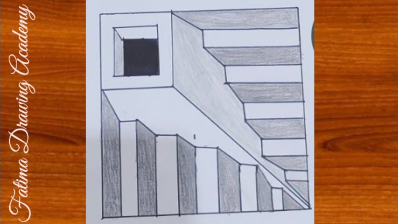 . 🎨 3D Optical Illusion Stairs Drawing | Easy Step by Step