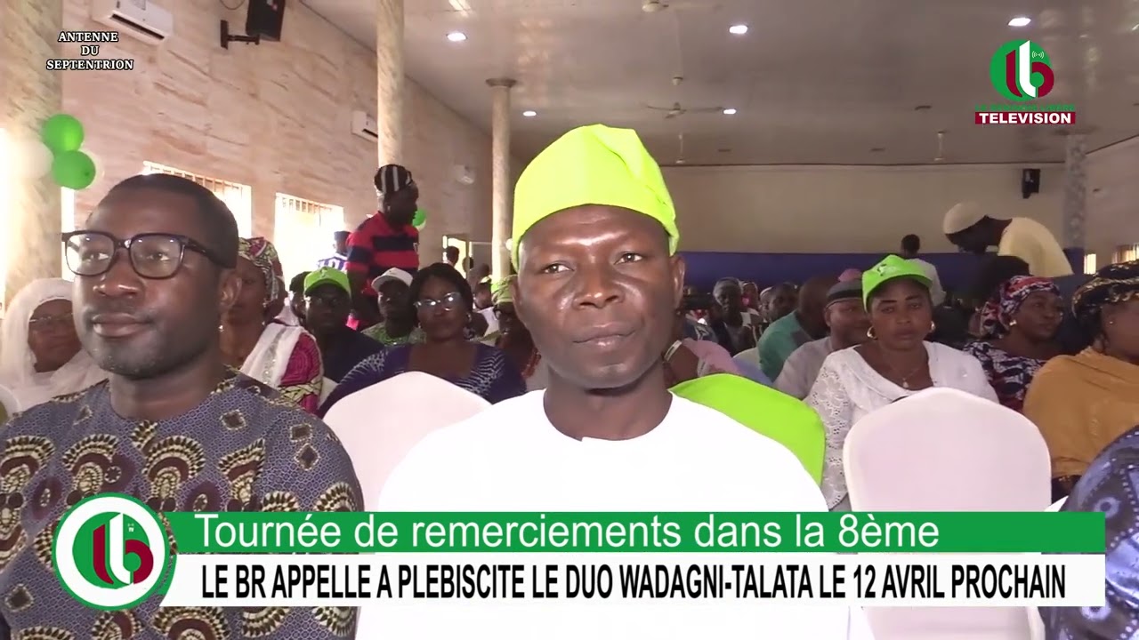 Tournée de remerciements dans la 8ème : LE BR APPELLE A PLEBISCITE LE  DUO WADAGNI-TALATA   LE 12...