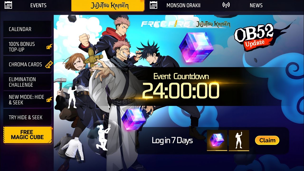 ম্যাজিক কিউব ফ্রিতে নিয়ে নাও সবাই💥😍 OB52 Free Magic Cube Event | Free Fire New Event | FF New Event