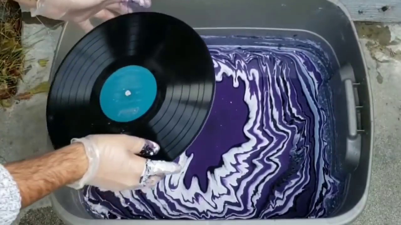 Hydro dipping a pillowcase and vinyl records!