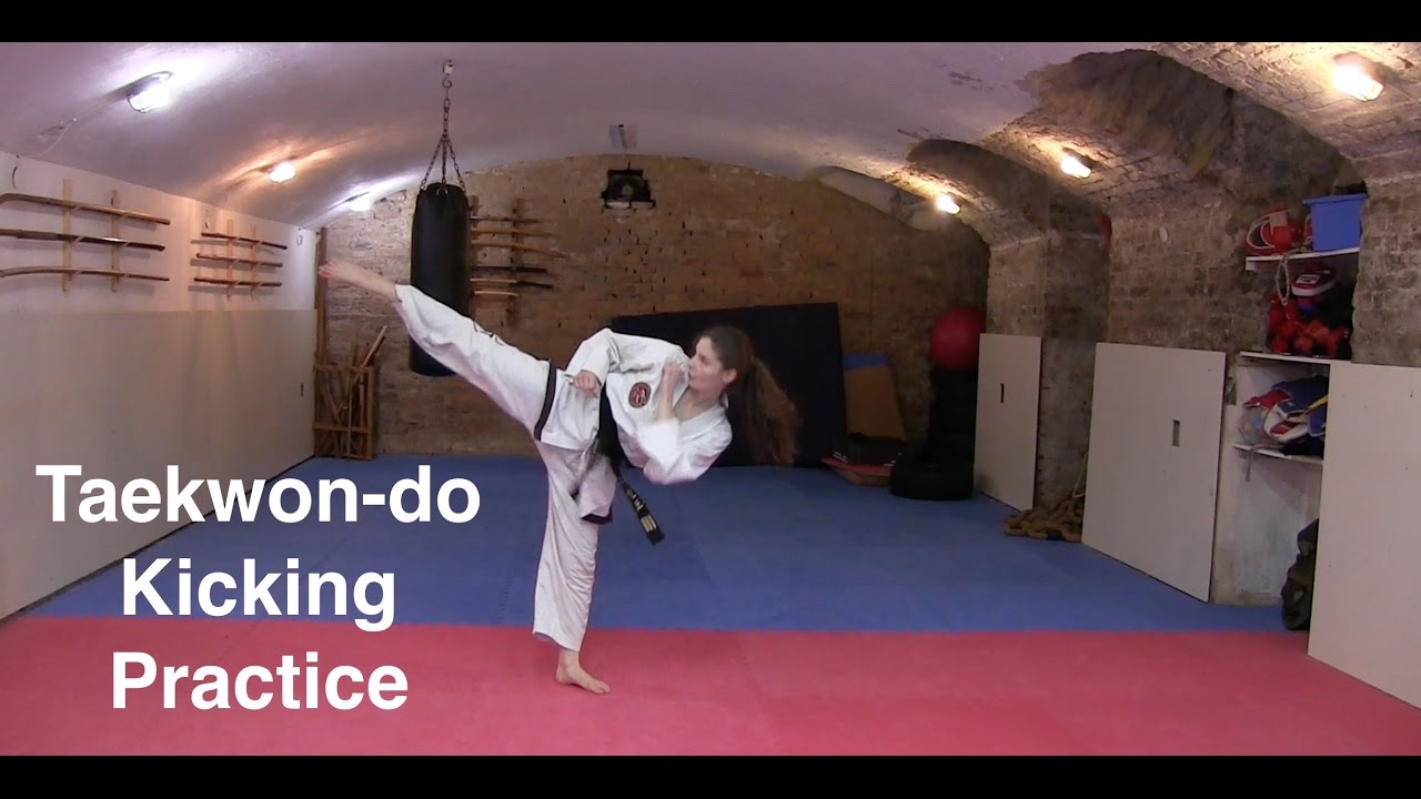 Taekwon-do | Kicking Practice 🥋| Dollyo Chagi & Yop Chagi - Roundhouse & Side kick | Full workout