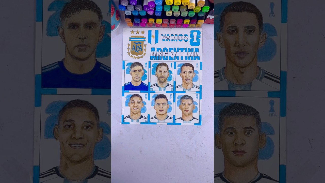 Drawing all Argentine players World Cup 2026 soccer #art #draw #drawing #sketch #football #soccer