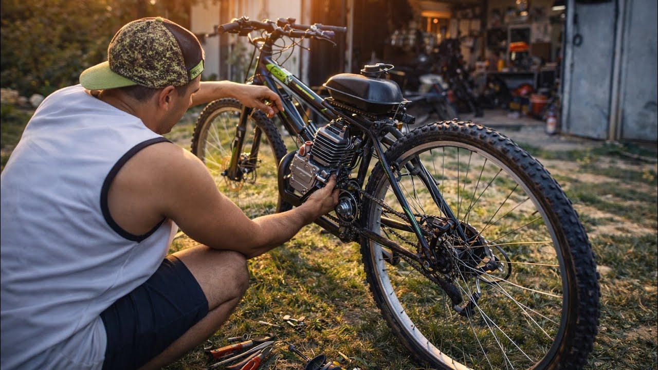 Am montat un motor de 80cc pe bicicleta unui prieten! 🚲🔥 A ieșit MONSTRU?