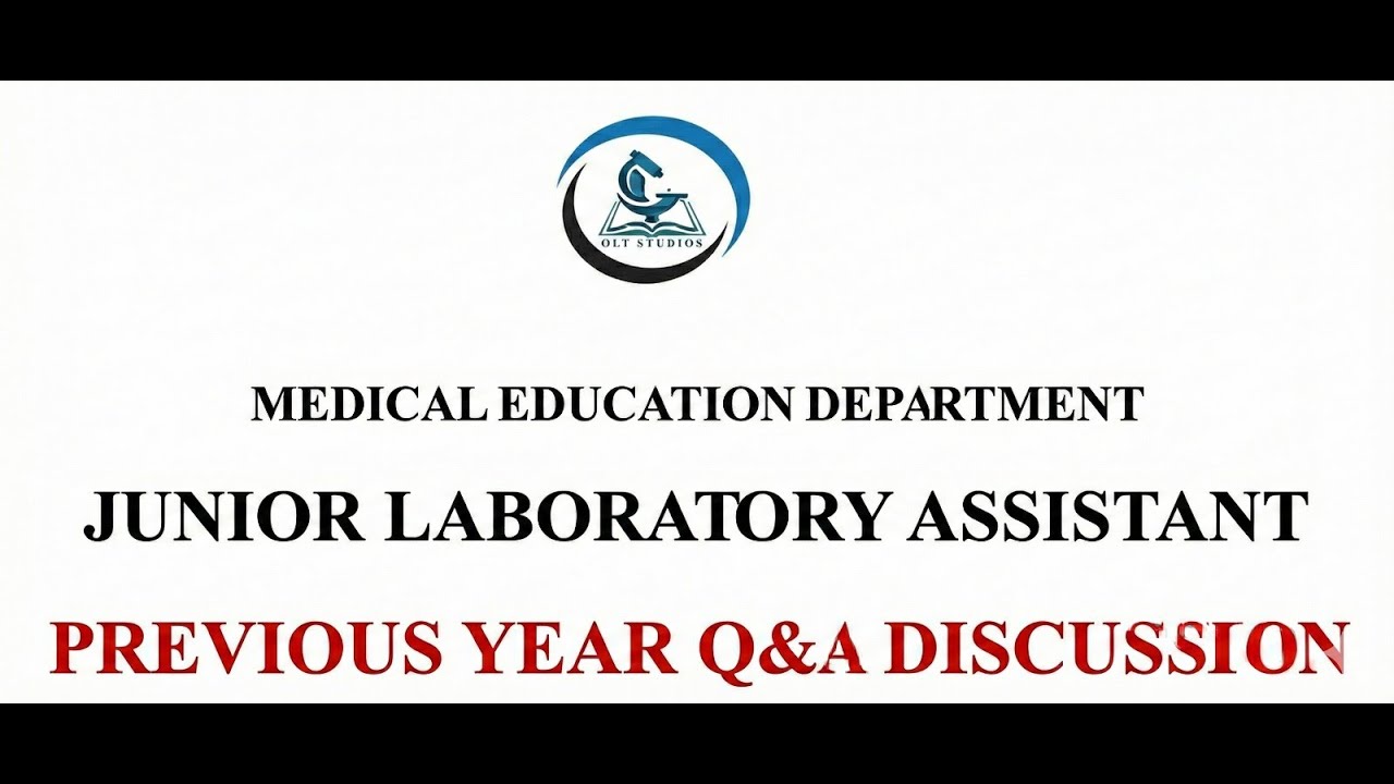 |MLT ACADEMY - JUNIOR LAB ASSISTANT - MEDICAL EDUCATION DEPARTMENT| KPSC|