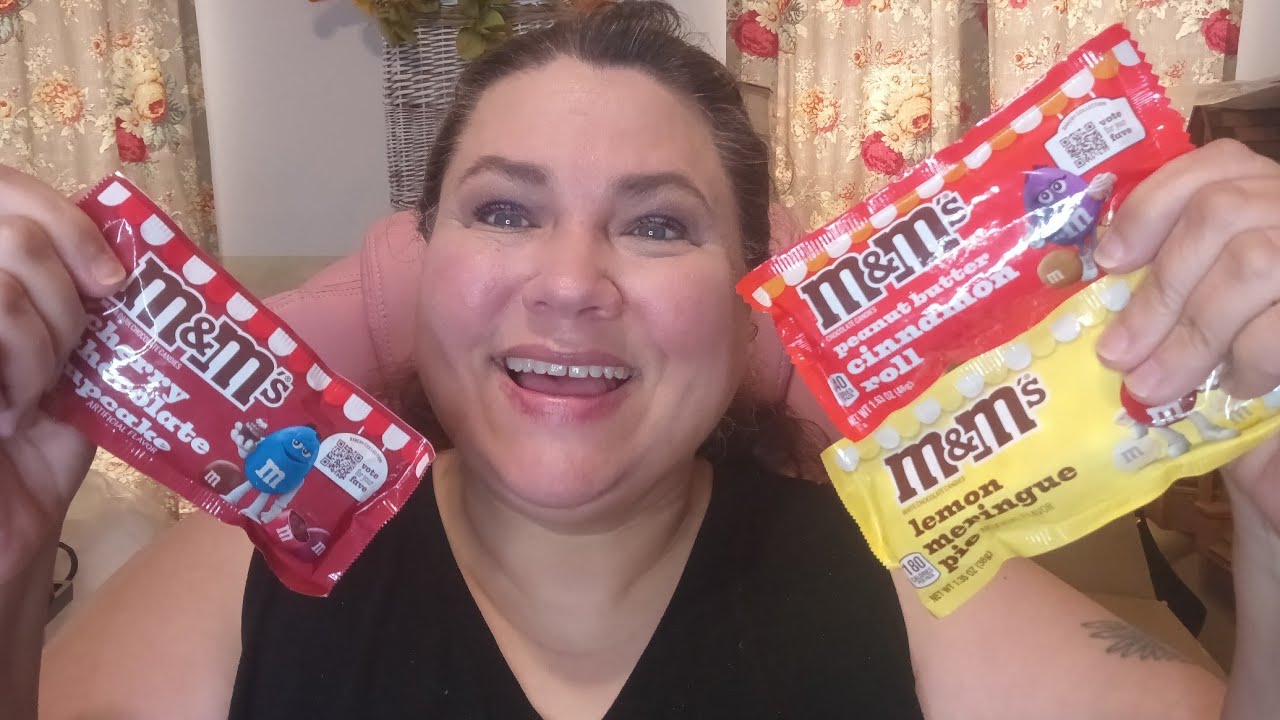 Дегустация конфет M&M's из магазина Dollar Tree: лимонный пирог с меренгой, вишнево-шоколадный ке...