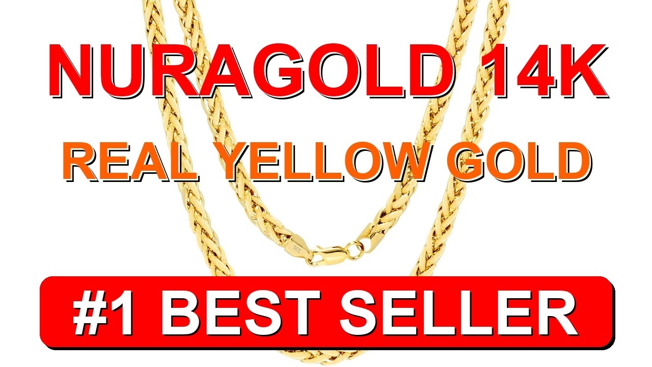 Nuragold 14k Real Yellow Gold Spiga Wheat 5mm Rounded Foxtail Palm Chain - B0CC1N413N