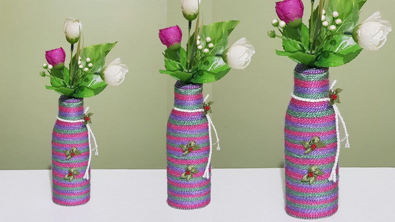 plastic bottle flower vase ll flower vase ll best out of waste ll flower vase making