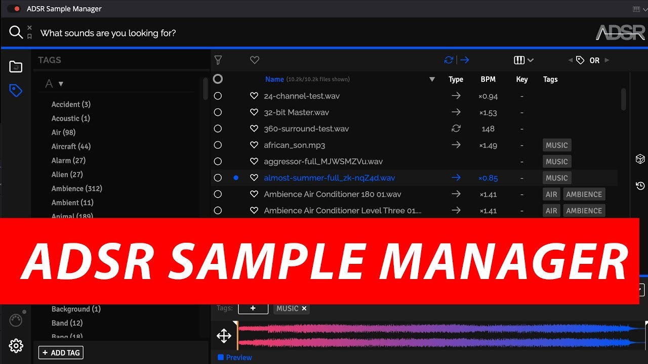 ADSR Sample Manager with Davinci Resolve