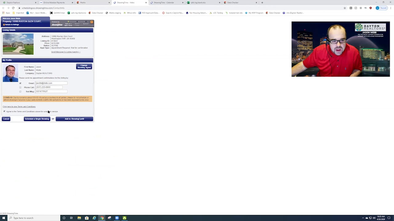 Scheduling a Virtual Showing in Showingtime