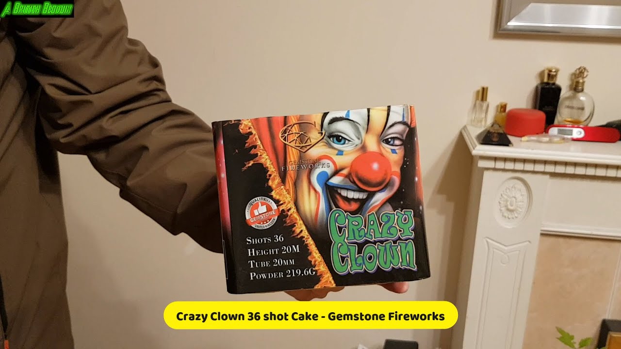 Gemstone Fireworks | Crazy Clown 36 shot Cake | 1.3G Firework | 4K | UHD | UK | 2023 | #1