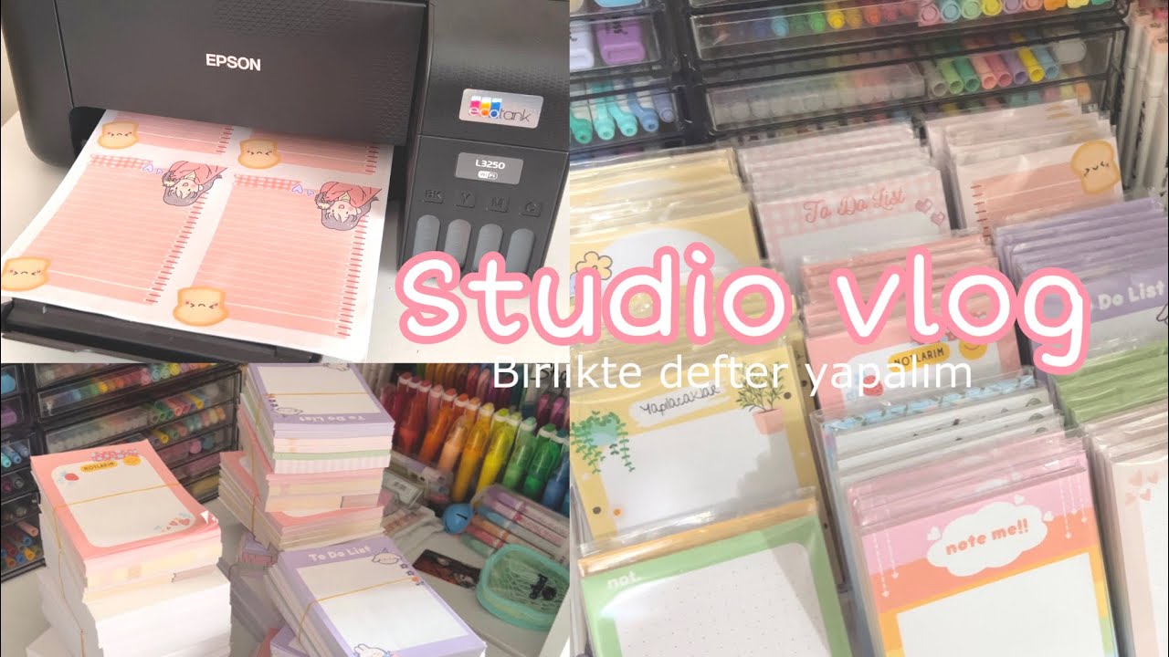 Studio vlog 01 | Birlikte defter yapalım | @comellam yeni modeller 😍🩷 | @comellashop