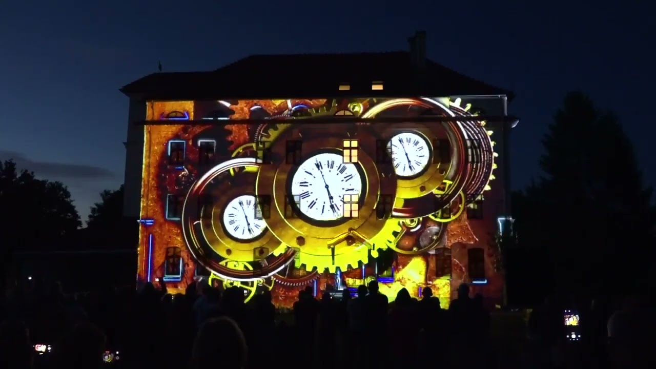 Mapping 3D z okazji otwarcia Młyna Kulturalnego w Budrach. Sierpień 2022