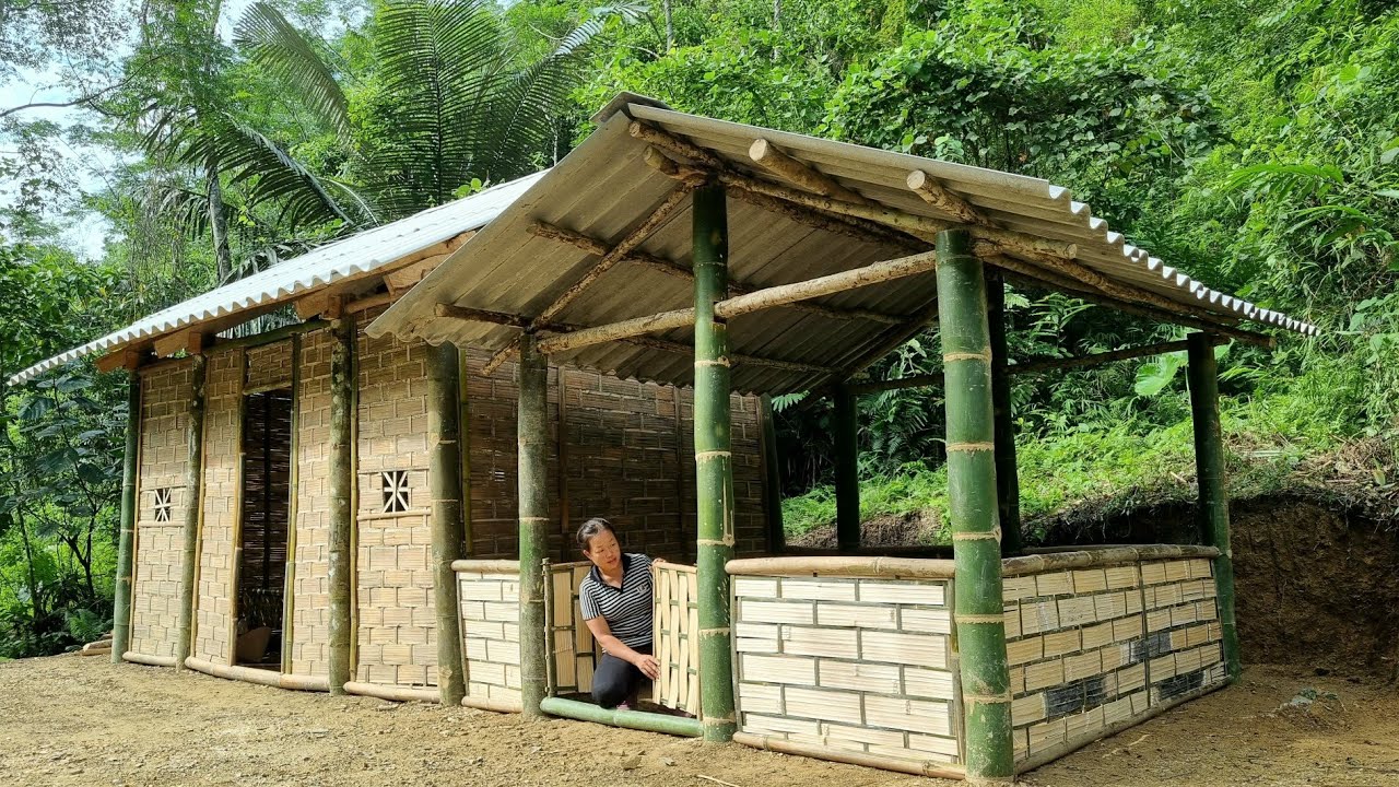 2 years Living Alone In the Forest, Building A Complete Bamboo House, Off The Grid