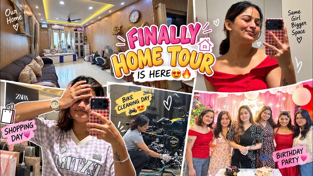 Finally home tour video is here🧿💗 || SHOPPING DAY WITH ME🤏🏻 || BIKE ku karili clean 🧽 
