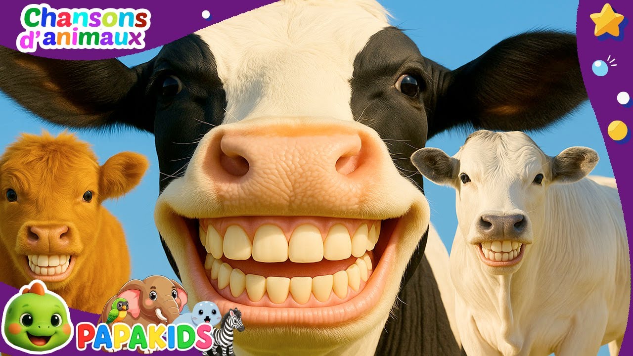 Meuh Meuh Meuh 🐄 | Chanson pour enfants avec une vraie vache et son réel