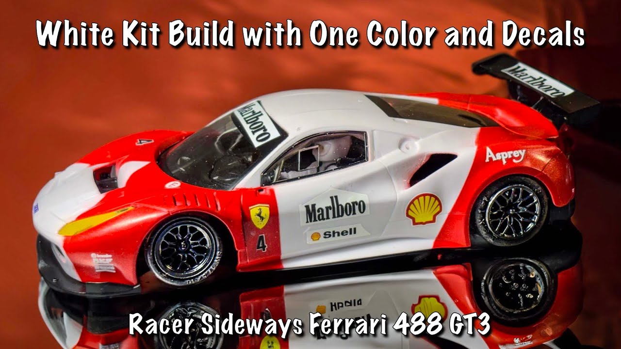 Racer Sideways Ferrari 488 GT3 White Kit Build - Great Results with One Color and Decals
