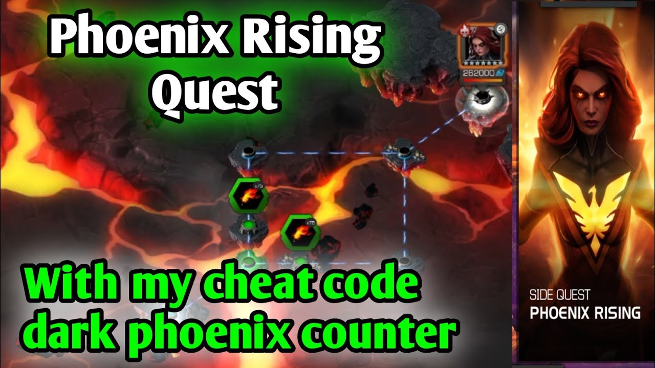Phoenix Rising Quest with my cheat code Dark Phoenix Counter MCOC