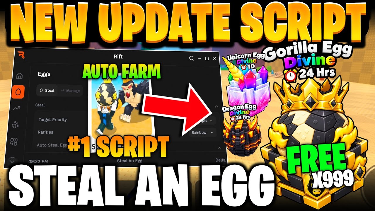 [🔥OP] СКРИПТ ДЛЯ STEAL AN EGG (БЕЗ КЛЮЧА) | Авто-кража яиц, режим бога, мгновенная кража и многое...