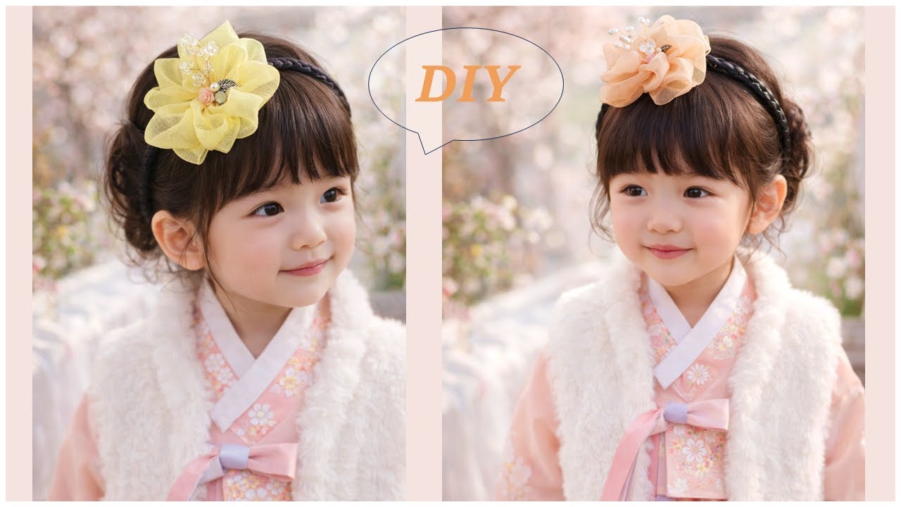 아름다운 한복 머리띠 만들기 Elegant Hanbok Headband DIY