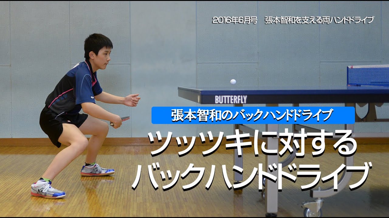 張本智和の両ハンドドライブ⑥ツッツキに対するバックハンドドライブ
