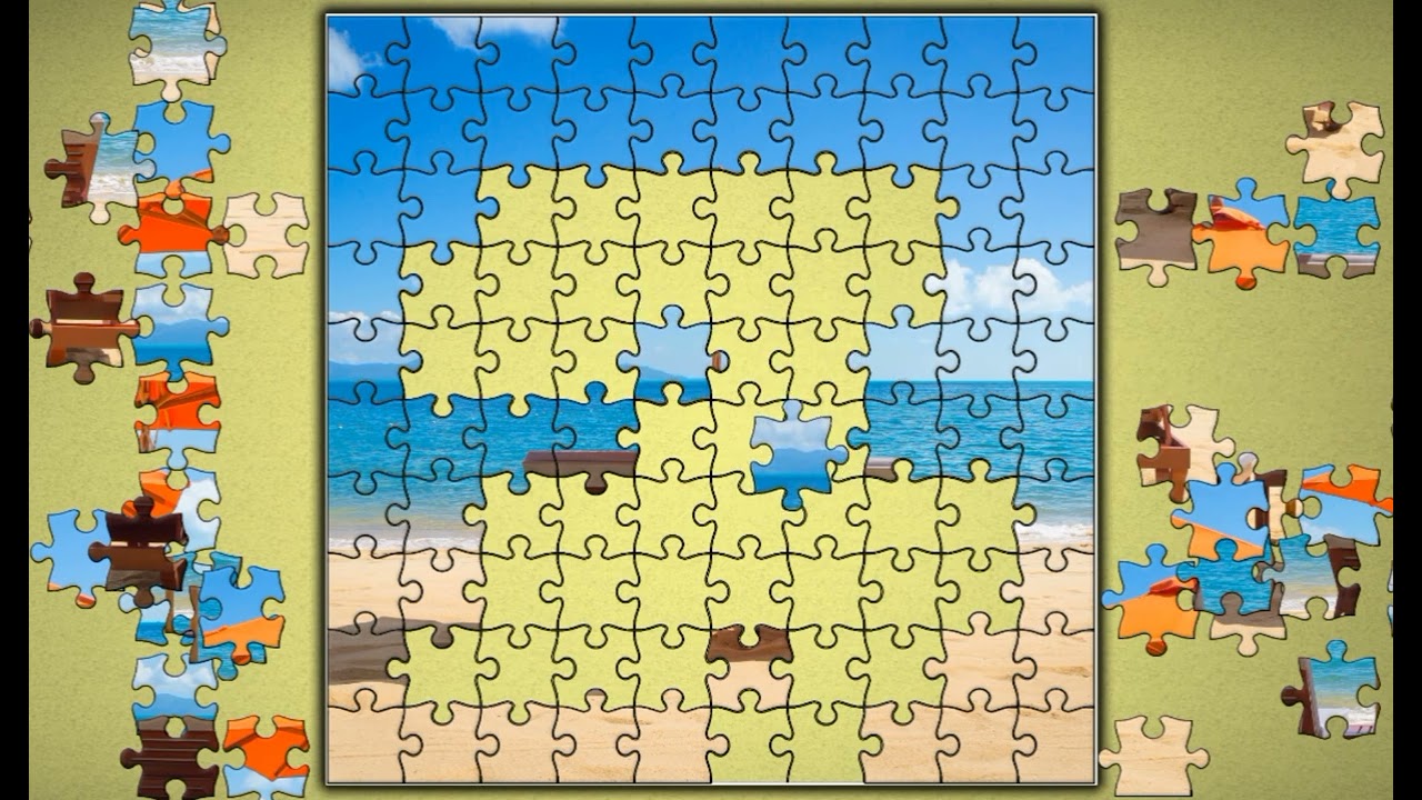Lounge Chairs on Beach🏖️❤️ jigsaw puzzle🧩🧩 \\ @funpuzzle1122 