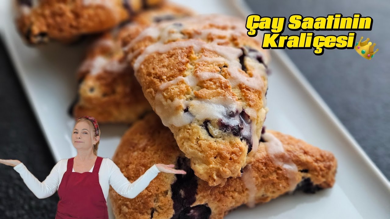 Kraliçeyi Bile Ağırlayan Çörek! Meşhur İngiliz Scone Tarifi (Yaban Mersinli & Limonlu) 🫐🍋