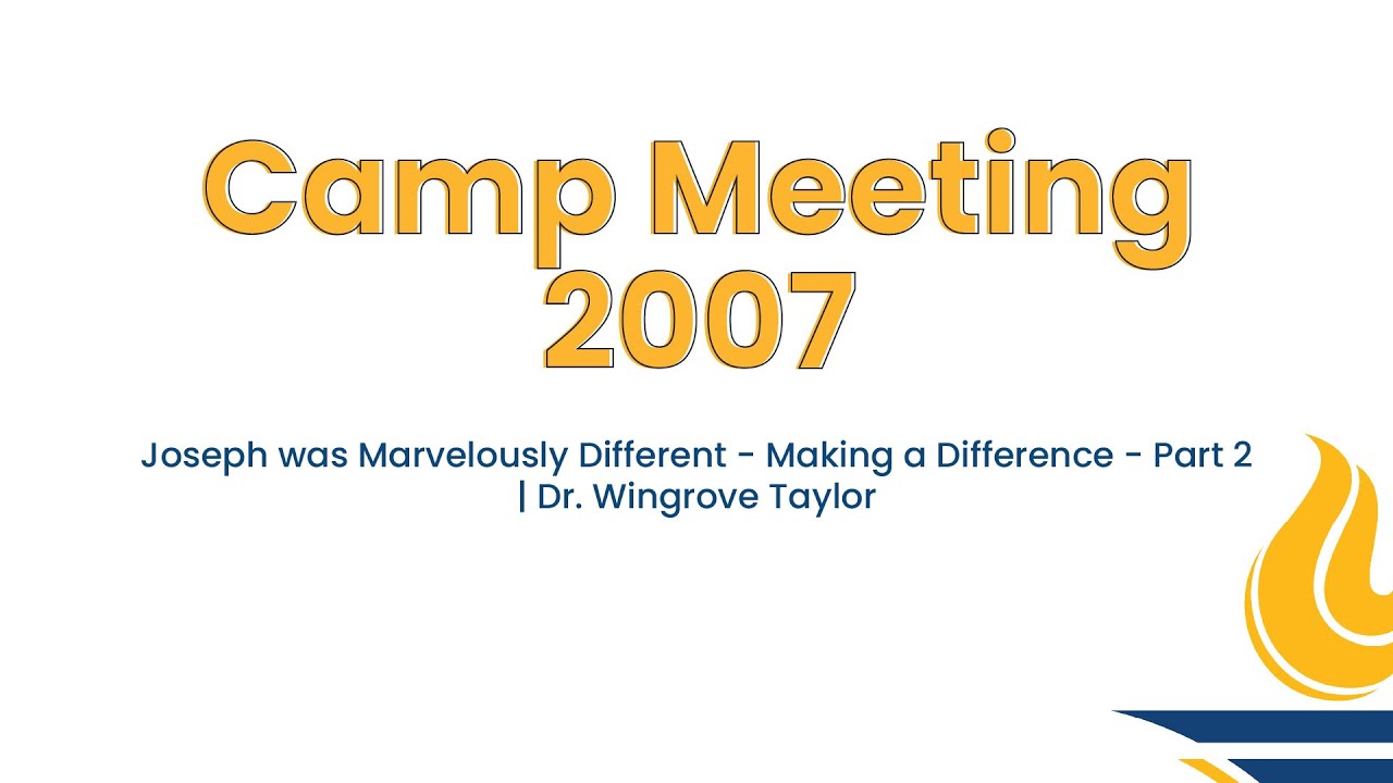 GBSC Chapel || Joseph was Marvelously Different - Making a Difference - Part 2 (Dr. Wingrove Taylor)