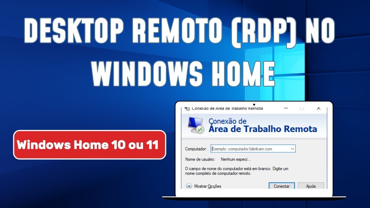 Usar o Desktop Remoto (RDP)&Aacute;rea de Trabalho Remota no Windows Home aprenda f&aacute;cil
