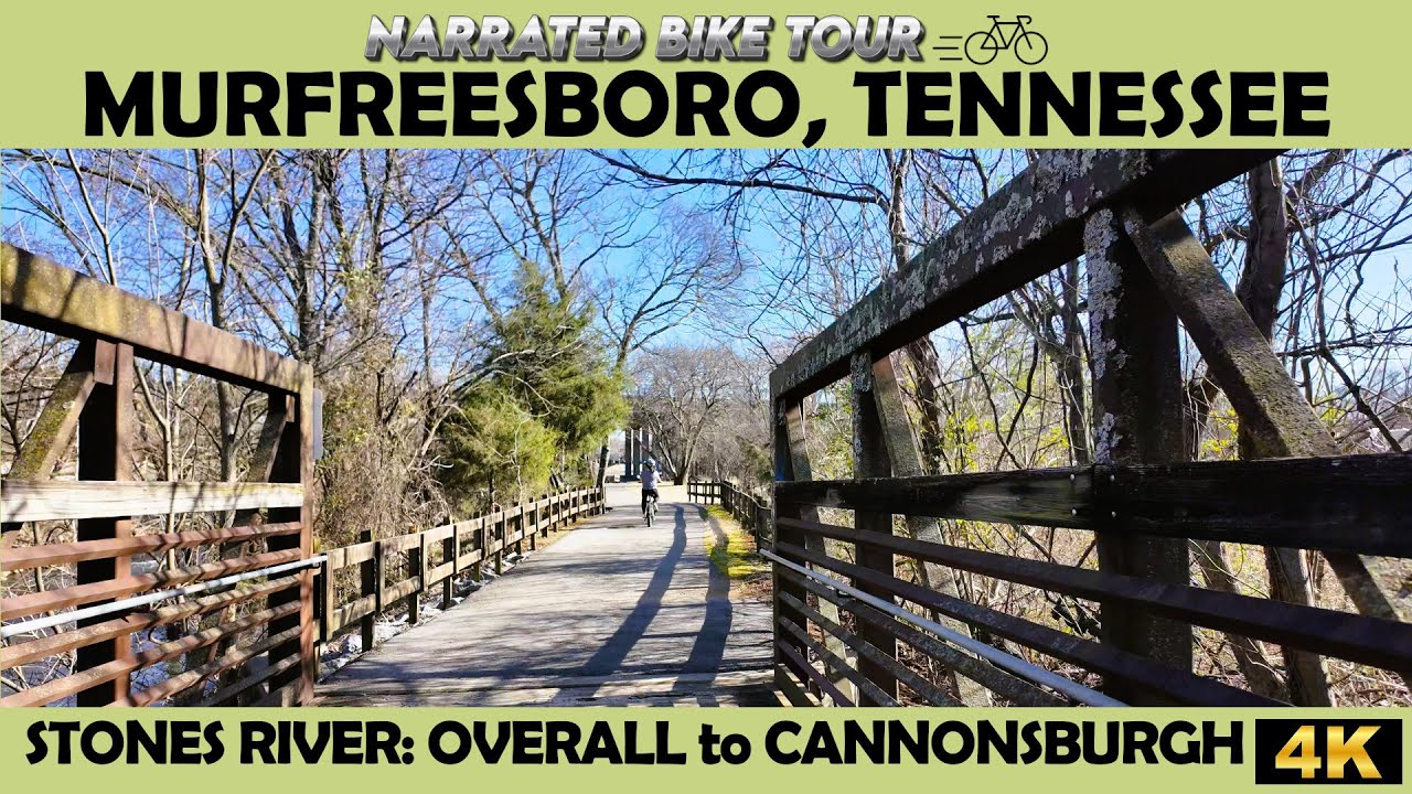 🚴‍♂️ Murfressboro, Tennessee -  Stones River Trail🌿4K Bike Ride