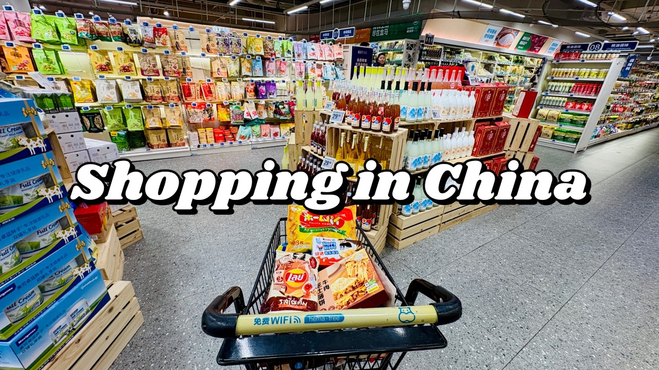 Grocery Shopping in China 🍿 Sharing Chinese food at the supermarket with prices
