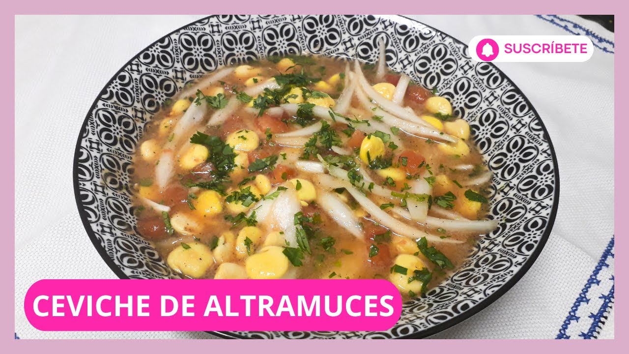 Ceviche de altramuces, gran aporte de proteína vegetal, sin gluten, en 5 minutos y sin cocinar!