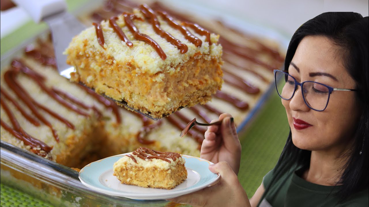 CUCA CREMOSA DE DOCE DE LEITE E COCO - MELHOR RECEITA DE CUCA QUE EU CONHEÇO - FÁCIL E MUITO SIMPLES
