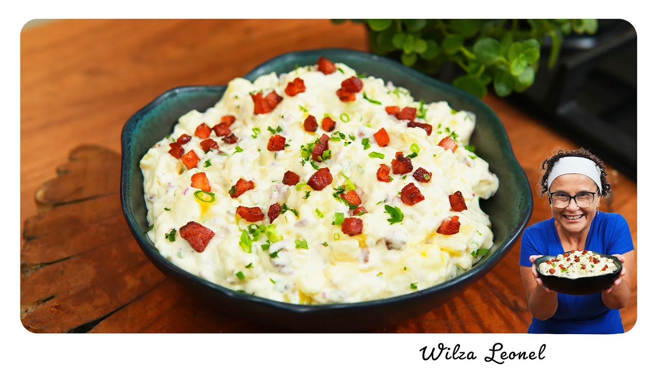 MAIONESE DE BATATA COM BACON OU BACONESE: CLÁSSICA E SUPER CREMOSA - Wilza Leonel