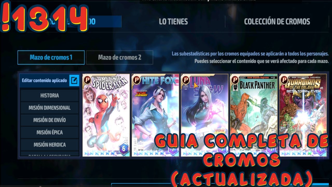 MARVEL FUTURE FIGHT: GUIA COMPLETA DE CROMOS (ACTUALIZADA) TODO LO QUE DEBES SABER SOBRE CROMOS