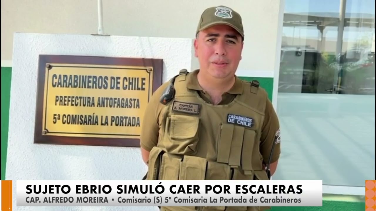 Sujeto en estado de ebriedad simuló caída tras detención de Carabineros