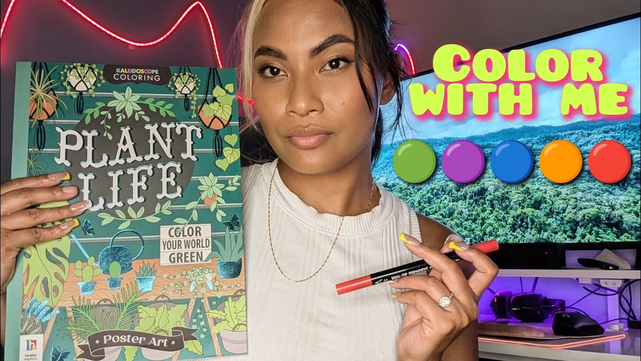ASMR Chewing Gum And Coloring , Marker Sounds , No Talking