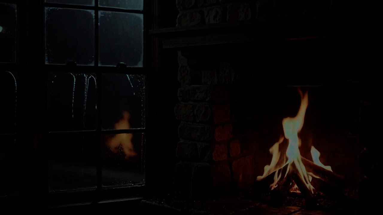 Soothing Rain Sounds with Fireplace Ambience for Deep Sleep