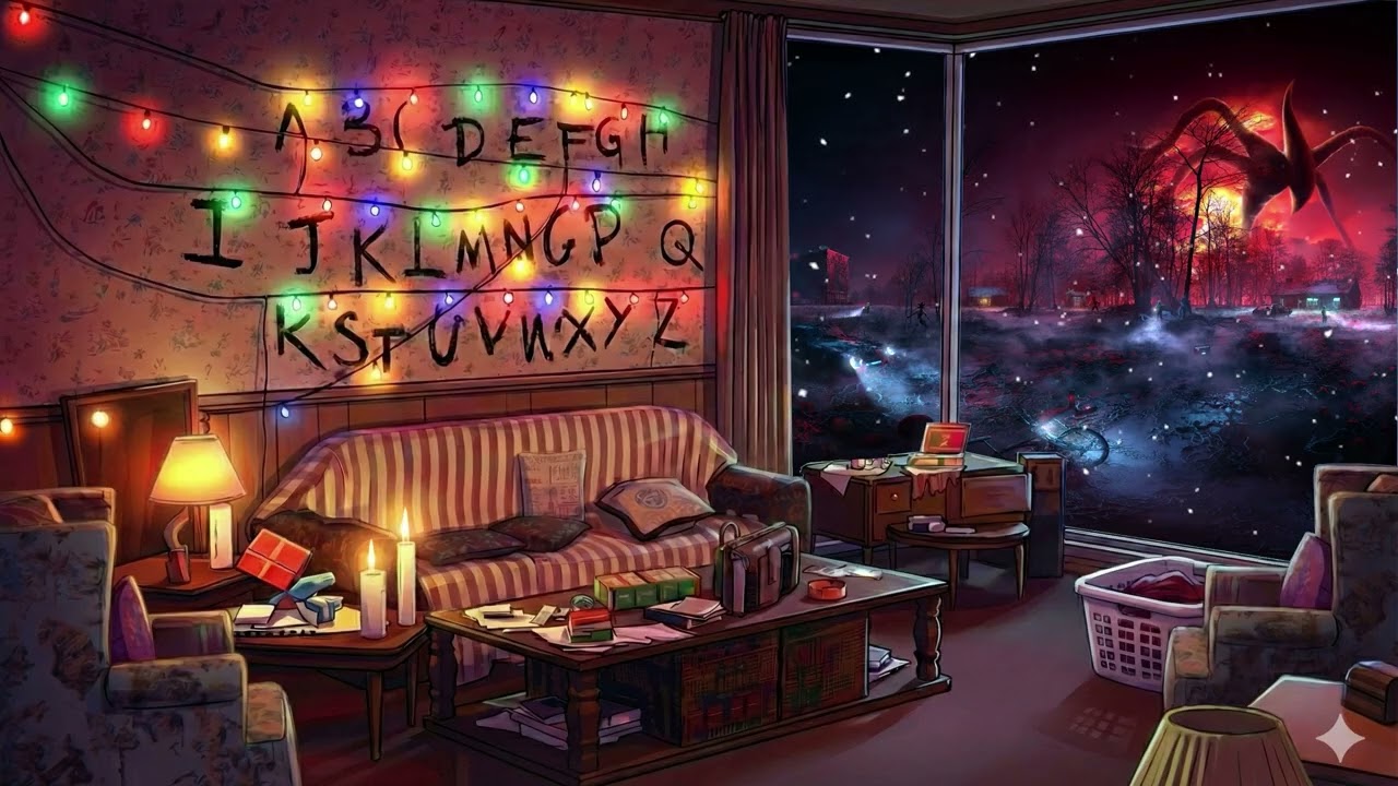 Stranger Things Ambience | Joyce’s Living Room + Upside Down | Stranger Things Lofi