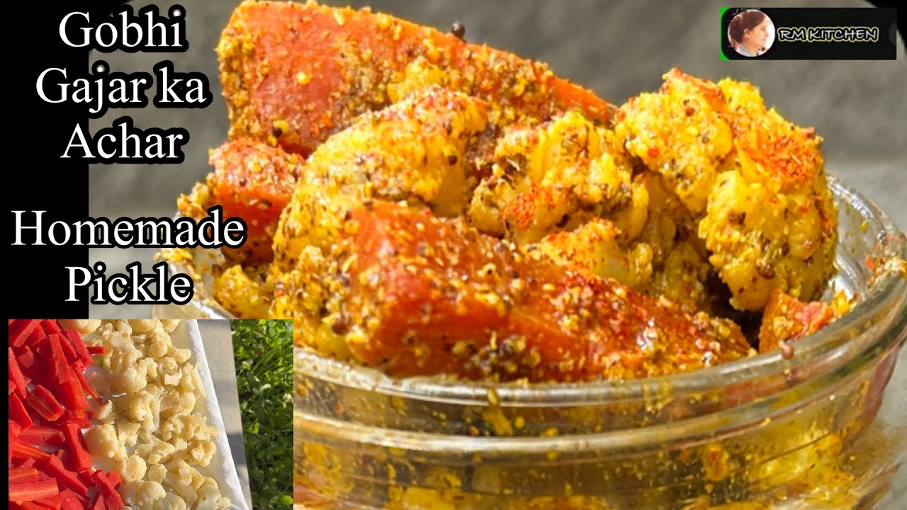 गोभी गाजर का हेल्दी आचार/Cauliflower and Carrots Pickle/Mix Pickle.Winter Special Pickles