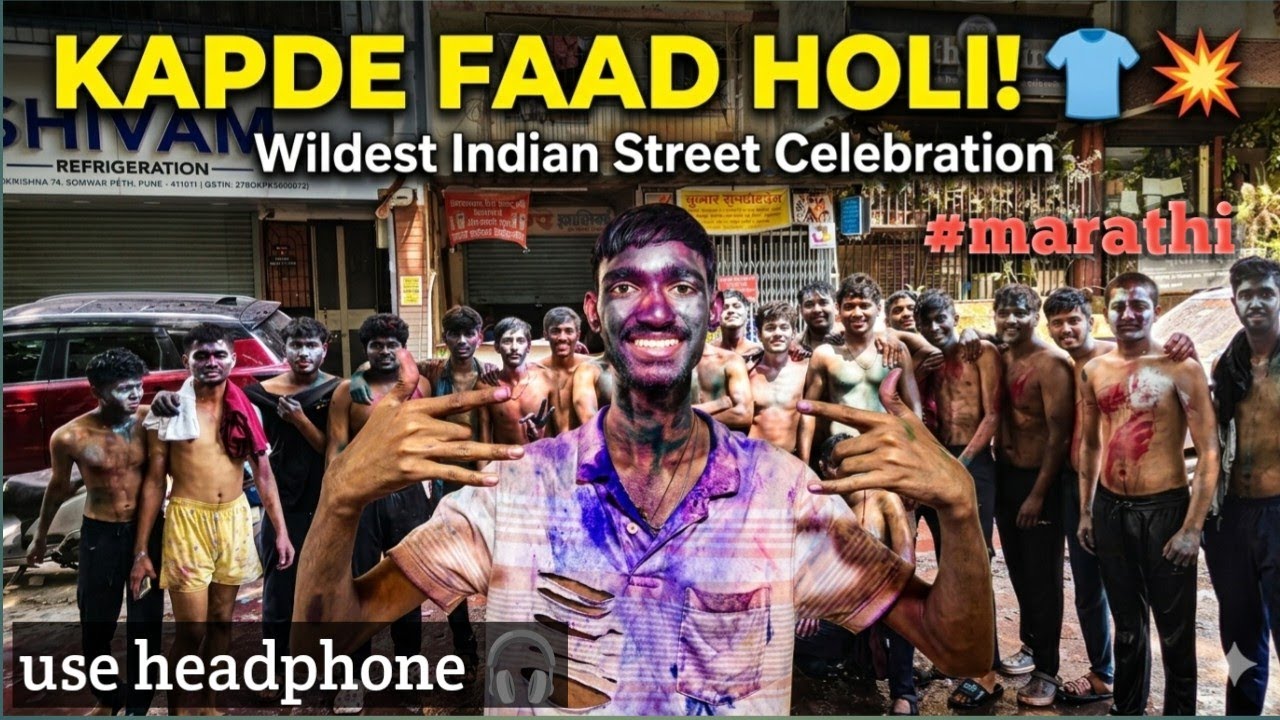Kapde faad🤣🤣 holi🫟🫟 in pune...#marathi #pune #funny #comedy #vlog 