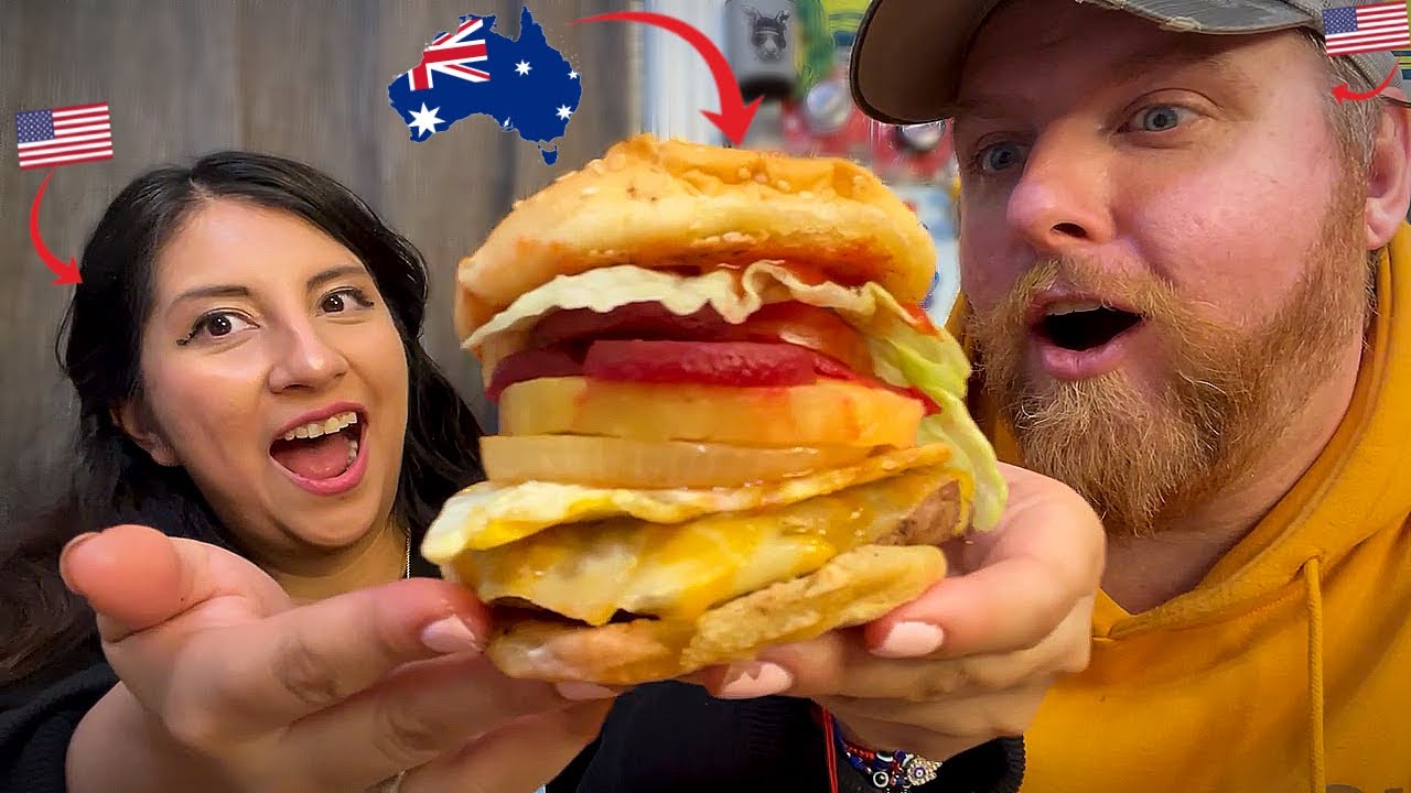 American Family Tries an AUSTRALIAN Burger For the First Time!