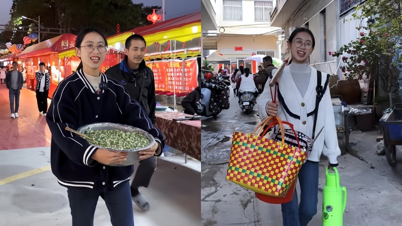 白菜和老爸一起摆摊炸南方小吃浮枣，来了好多捧场的朋友，大家边吃边娱乐很是开心！ ｜去到一个新的地方摆摊，遇到善良阿姨帮忙，还有一群热情好客的村民，面茶不一会儿功夫就被抢光了！