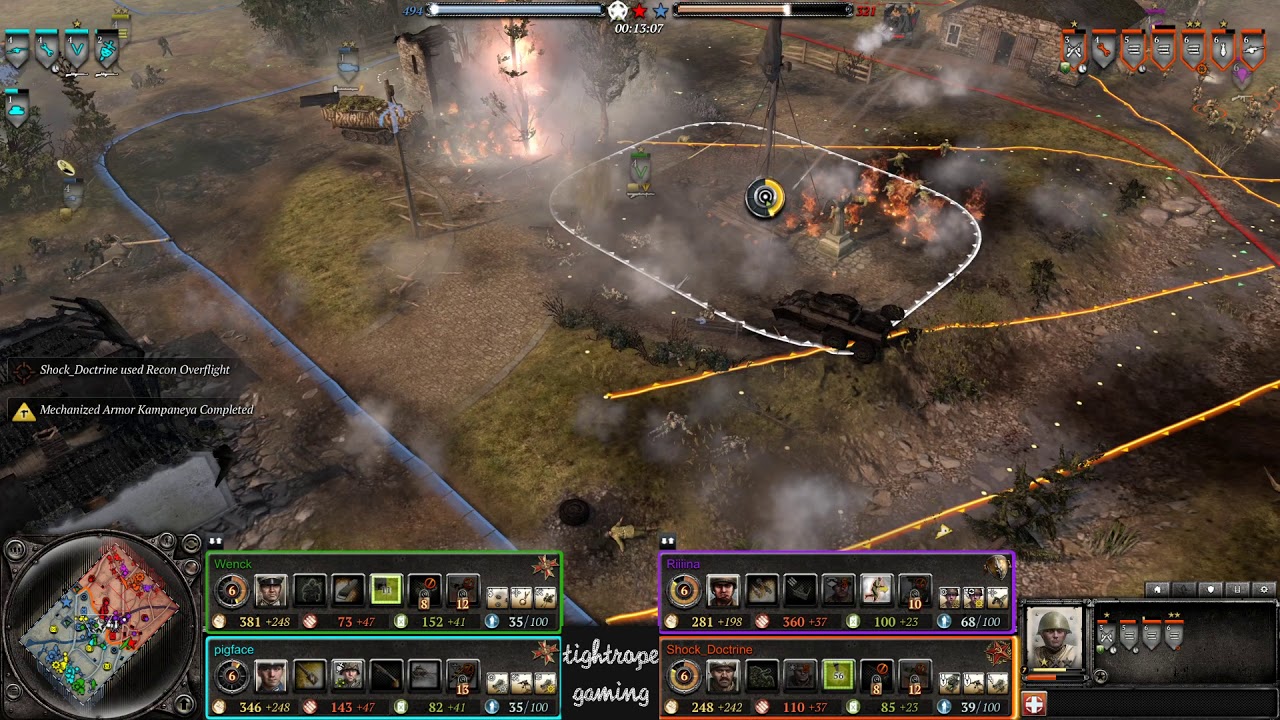 COH2 4v4 Big Collisions on Whiteball Express